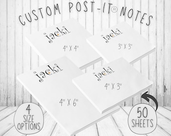 White Daisy Personalized Post-it® Notes, Custom Sticky Notes, Cute Note Pad, Sticky Note, Customized Post It Notes