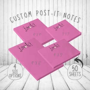 Pink Daisy Personalized Post-it® Notes, Custom Sticky Notes, Cute Note Pad, Sticky Note, Customized Post It Notes