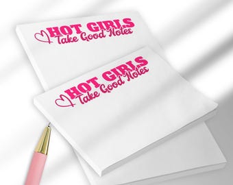 Post-it® Notizblock, Heiße Mädchen nehmen gute Notizen Haftnotizen, Süßes Büromaterial, Hot Pink Notizblock Geschenk für Sie, Lustige Geschenke für Freunde