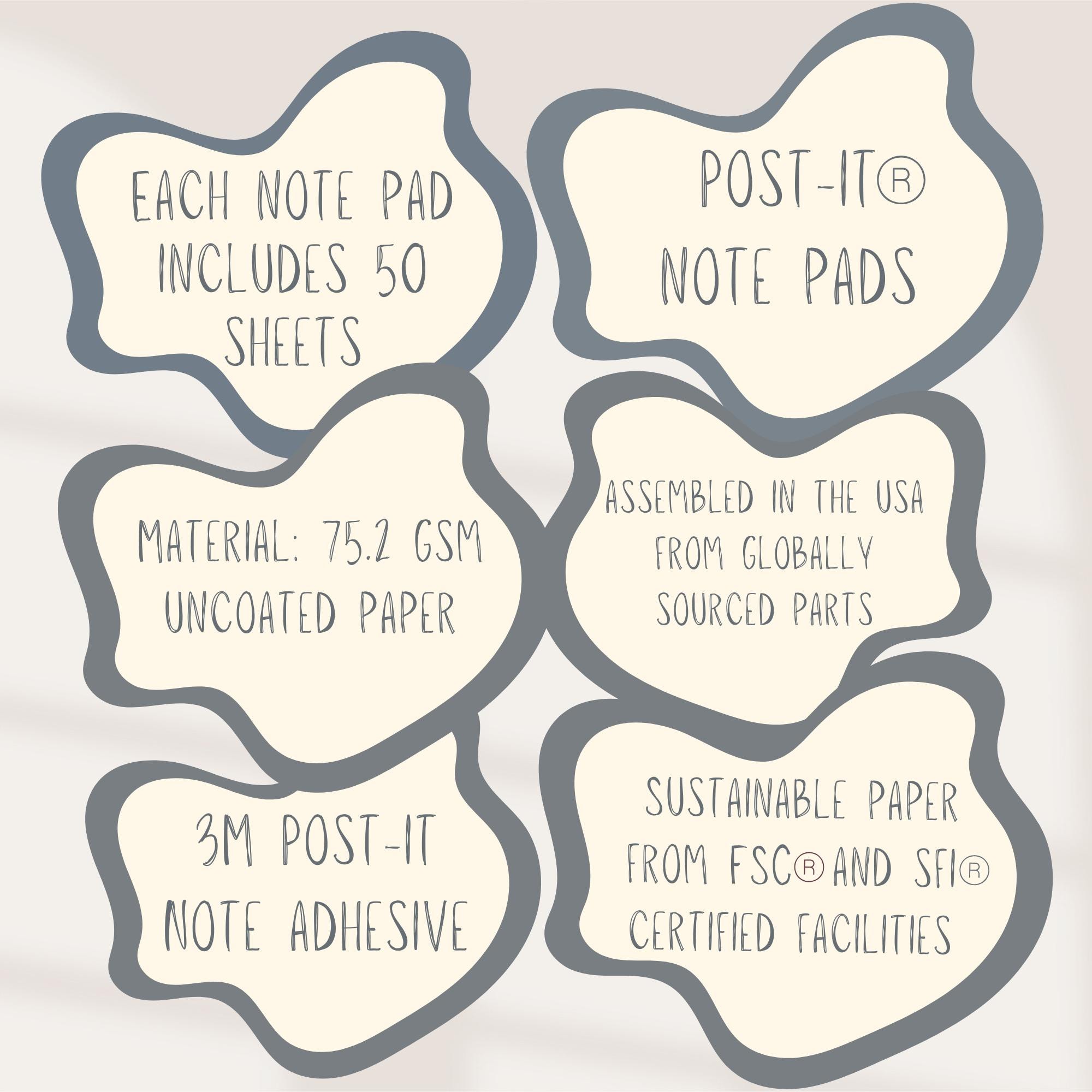 Personalized Post-it® Note Pads, Modern Minimalist Aesthetic Sticky ...