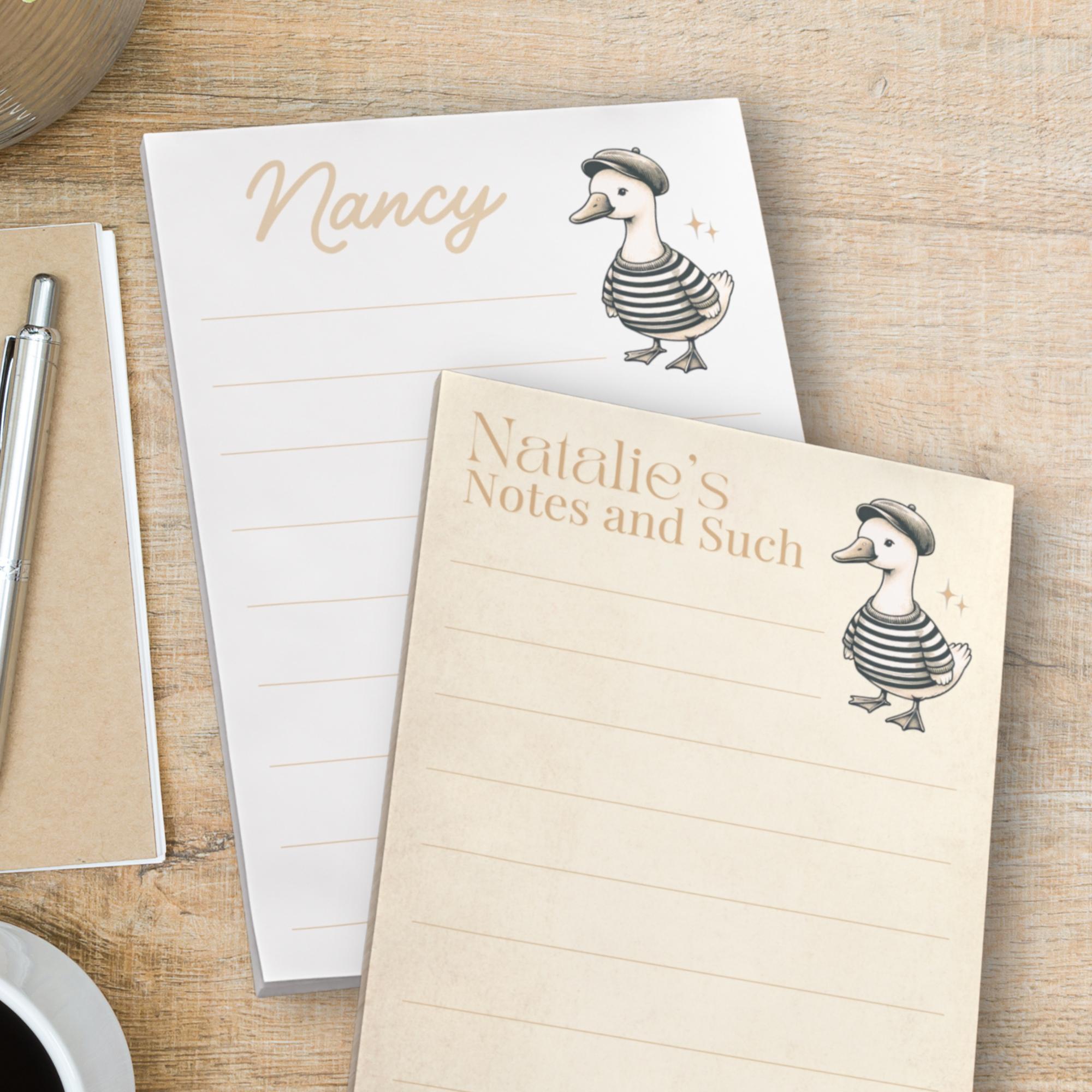 Sailor Duck Personalized Post-it® Note Pad 4x6, Vintage Style Cute Custom Sticky Notes, Office Stationery Supplies, Custom Name Memo Pads