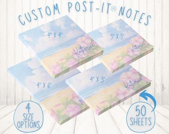 Notas Post-it® personalizadas, Beach Morning Glory, notas adhesivas personalizadas, bloc de notas bonito, notas Post-it® personalizadas, regalo para un compañero de trabajo