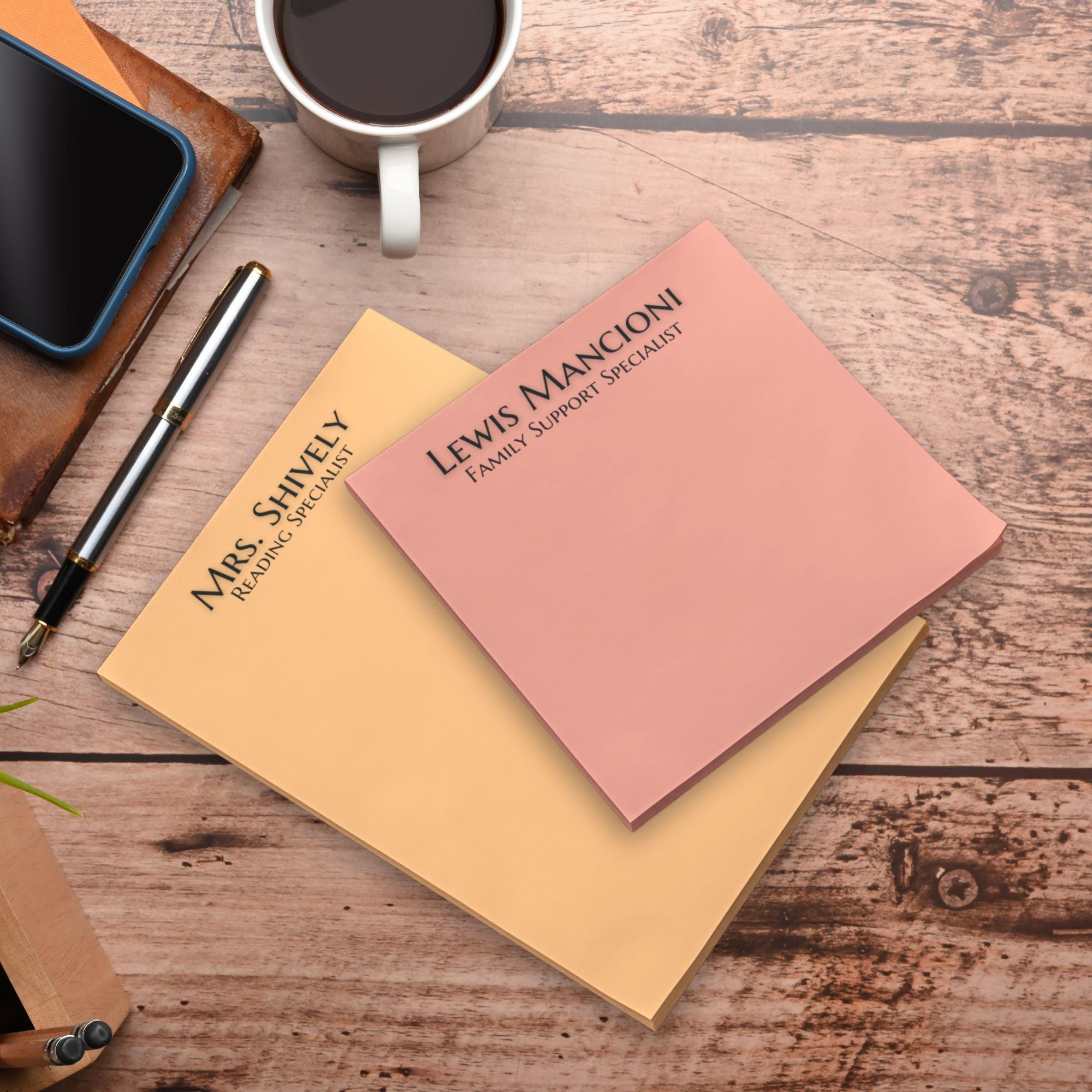 Personalisierte Post-it® Notizblöcke, benutzerdefinierte Haftnotizen, Büromaterial, einzigartige Geschäftsgeschenke, personalisierte Name Büro-Merkblätter