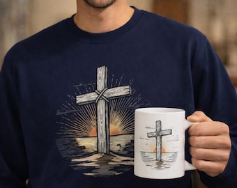 Sunset Cross Christian Faith Mug