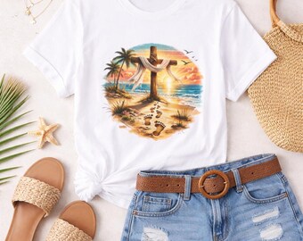 Cross on Beach Easter Shirt | Christian Faith Apparel
