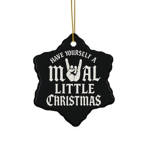 Metal Christmas Ornament: Rock and Roll Holiday Decor