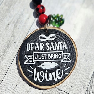 Rustic Wood Slice Ornament, Funny Wine Lover Gift, Handmade