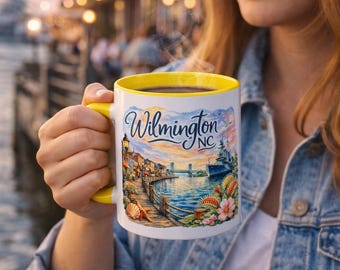 Wilmington NC Downtown Riverwalk Mug | Battleship Souvenir Coffee Mug
