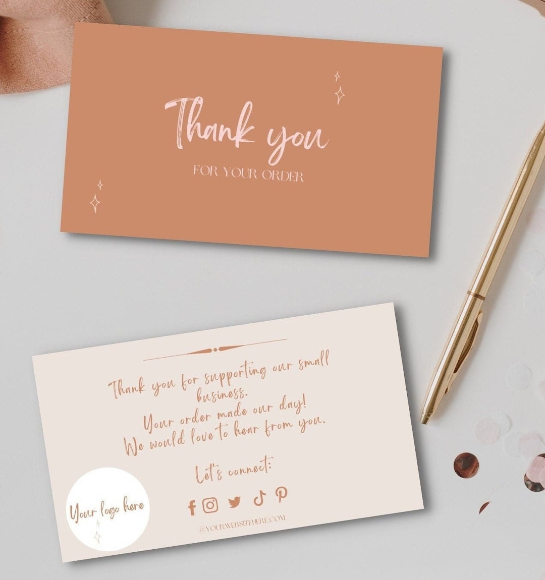 Thank You Card Template Business Thank You Card Editable Template Small