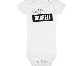 Envíalo a Darrell Body orgánico para bebé Black & White Onesie®
