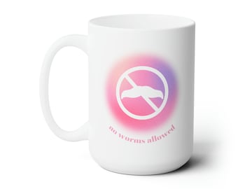 Gusano con Bigote Taza Cerámica 15oz