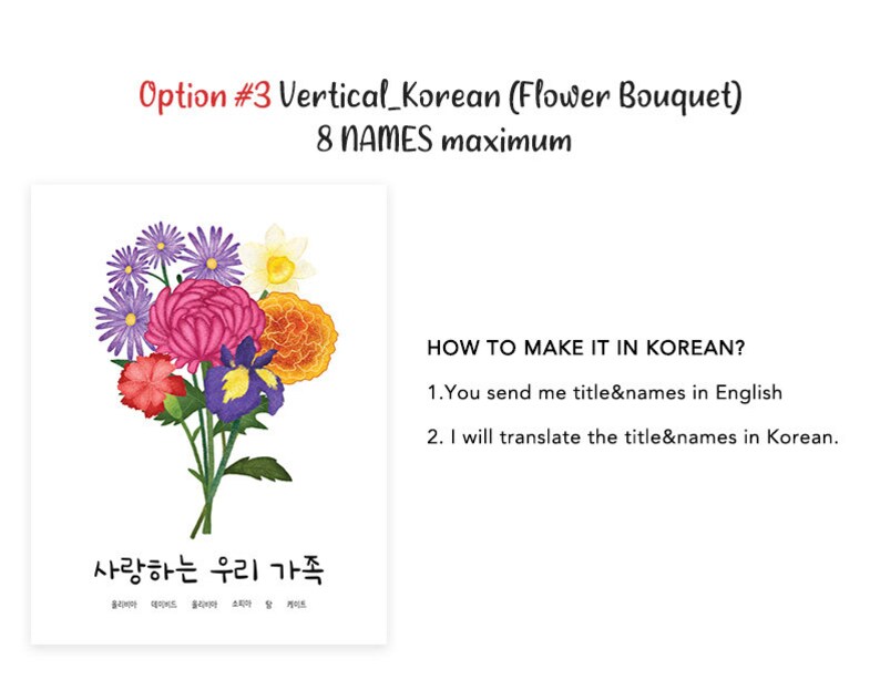 Digital Custom Birth Month Flowerkoreanhangulgift for Family,grandma