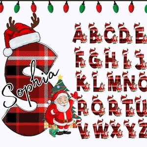Christmas Doodle letters BUNDLE with Clip Art PNG Files, Make your own Name, Doodle Alpha Bundle, Christmas Clipart Alphabet Doodle Set PNG