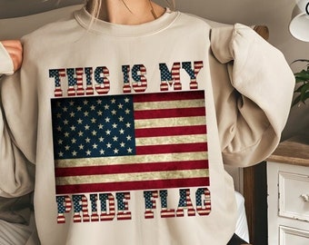 Pride Flag USA PNG, Retro 4th of July Shirt Design (Digital Download)