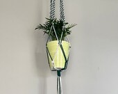 Handmade Macrame Planter Green and White Macrame Gift Plant Gift Home Decor Custom Planter