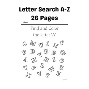 Printable Letter Search Coloring Pages Letters A-Z