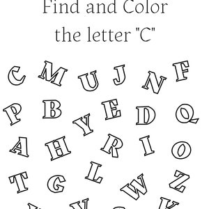 Printable Letter Search Coloring Pages Letters A-Z - Etsy