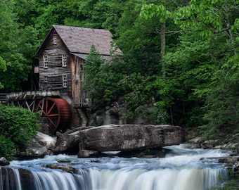 Grist Mill, Babcock State Park, West Virginia, Glade Creek, waterfalls, old mill, Spring Foliage, Appalachian, nature photography