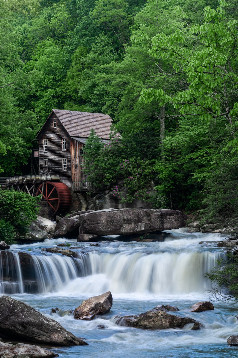 Babcock Grist Mill Print – West Virginia Nature Wall Art – Appalachian ...