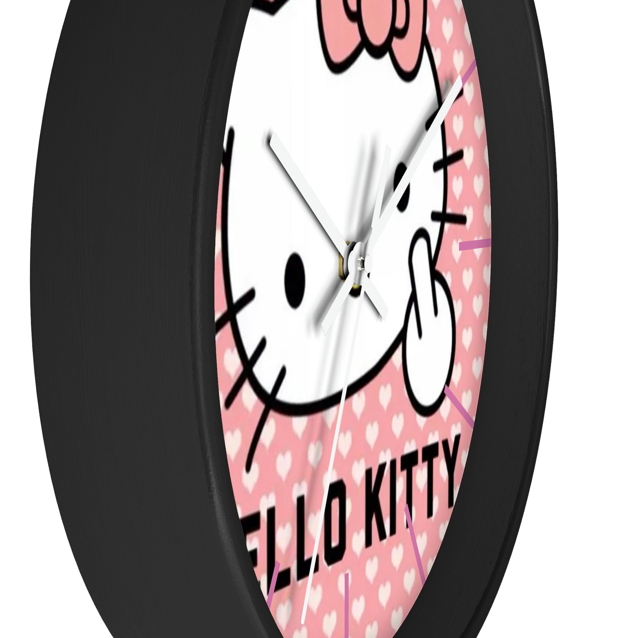 Hello Kitty Non Ticking Wall Clock - Decorative Wooden Wall Clock