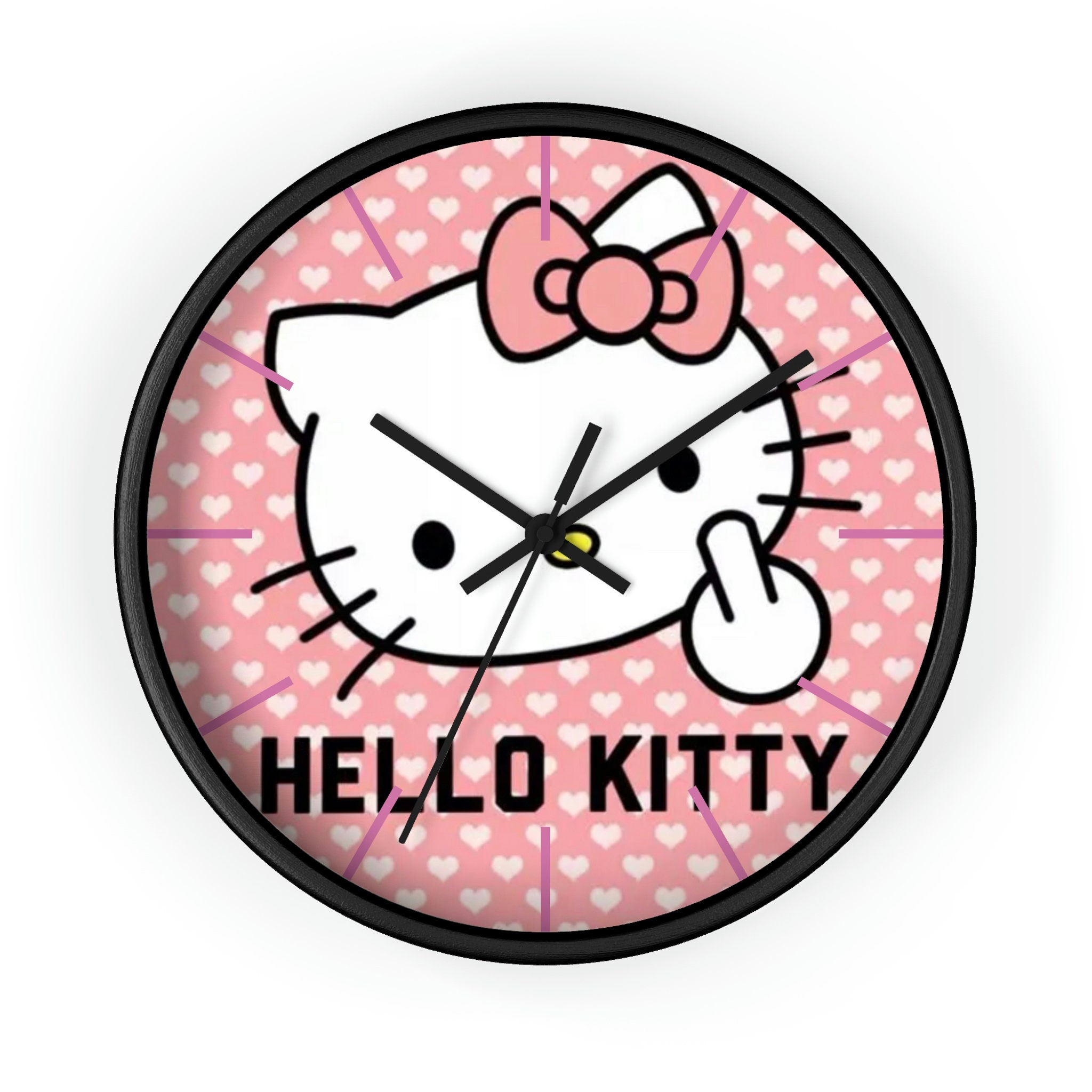 Hello Kitty Non Ticking Wall Clock - Decorative Wooden Wall Clock