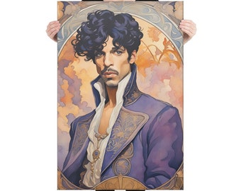 Prince Original Art Canvas/ Wall Art/ Purple Rain/ Rock Music/ Singer/ Painting/ Doves Cry/ Album/ Music Lover/ Portrait