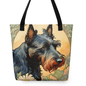Scottish Terrier Tote Bag | Scottie Tote | Pet Lover | Dog Gift |  Scottie Art | Original Art | 111 Studio | Carryall | Terrier |