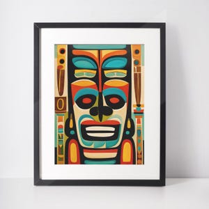Tiki God Totem Giclee Print: Modern Pop Art, Tropical Decor