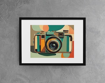 Retro camerakunstdruk: moderne popart-giclee uit het midden van de eeuw