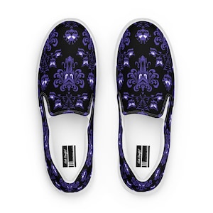 Haunted Mansion Womens Canvas Flats | Wallpaper Pattern | Shoe | Slip-on | Disney | Vans Style | Casual Loafer | WDW Wear | Sneaker | Comfy