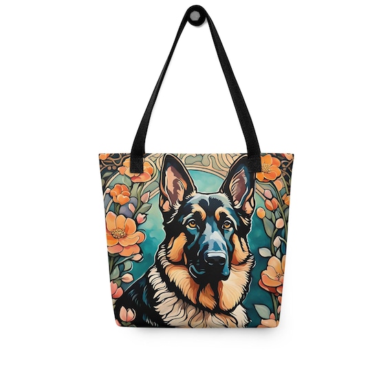 German Shepherd Tote Bag Police Dog Dog Gift Original Art Art Nouveau Canvas Dog Mom Dad Carryall Bookbag Casual Purse Etsy Canada