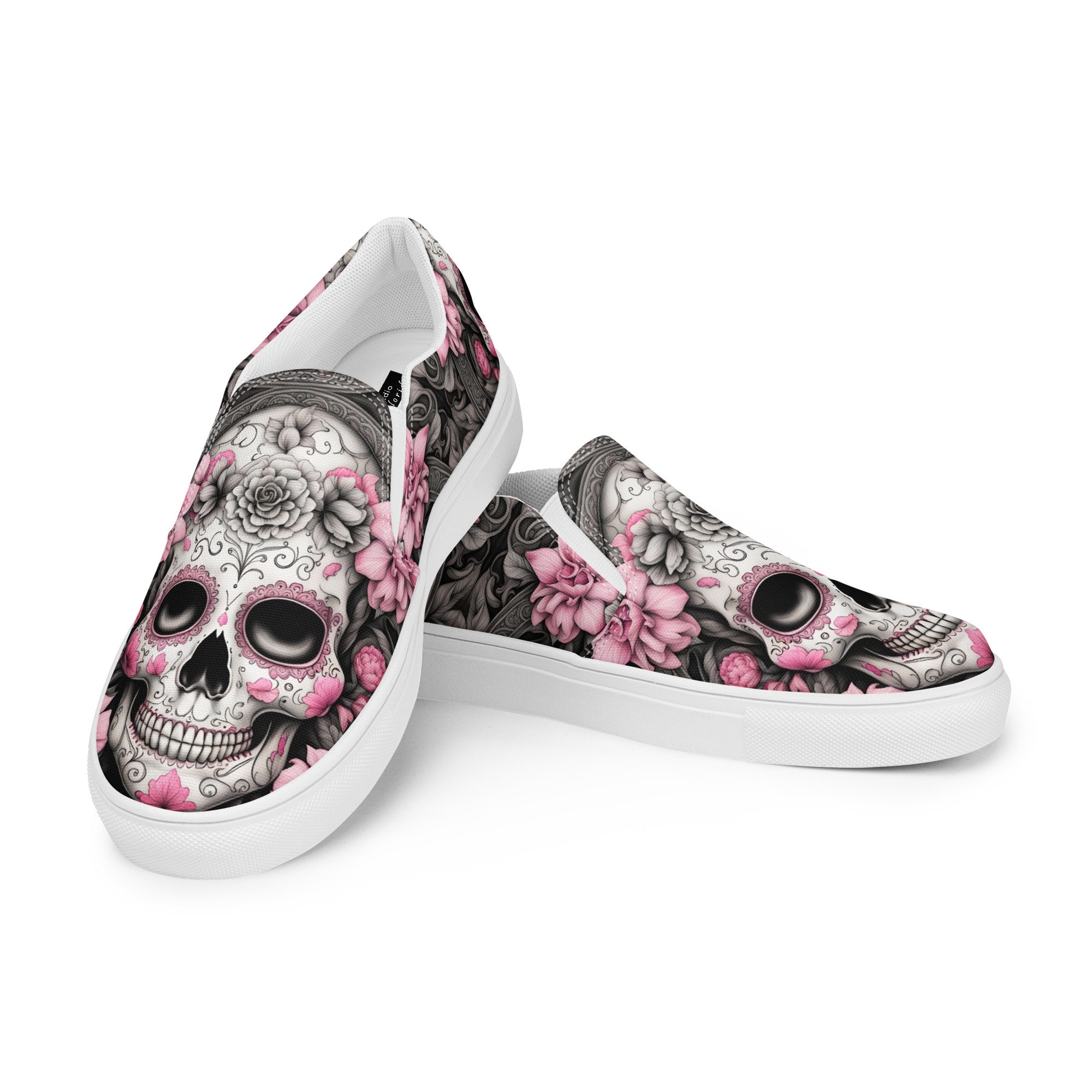 Sugar Skull Slip Ons - Etsy display picture 2