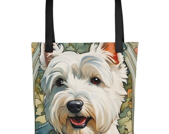 West Highland Terrier Tote Bag: Westie Dog Art Carryall UK - Main Image