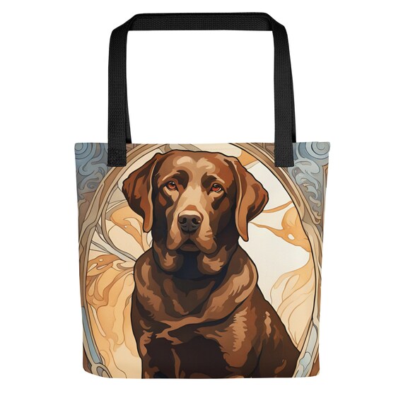 Borsa In Tela Con Cane Labrador - Regalo Per Amanti Scienza E Labrador - Tote Bag 39x34 Cm - 5