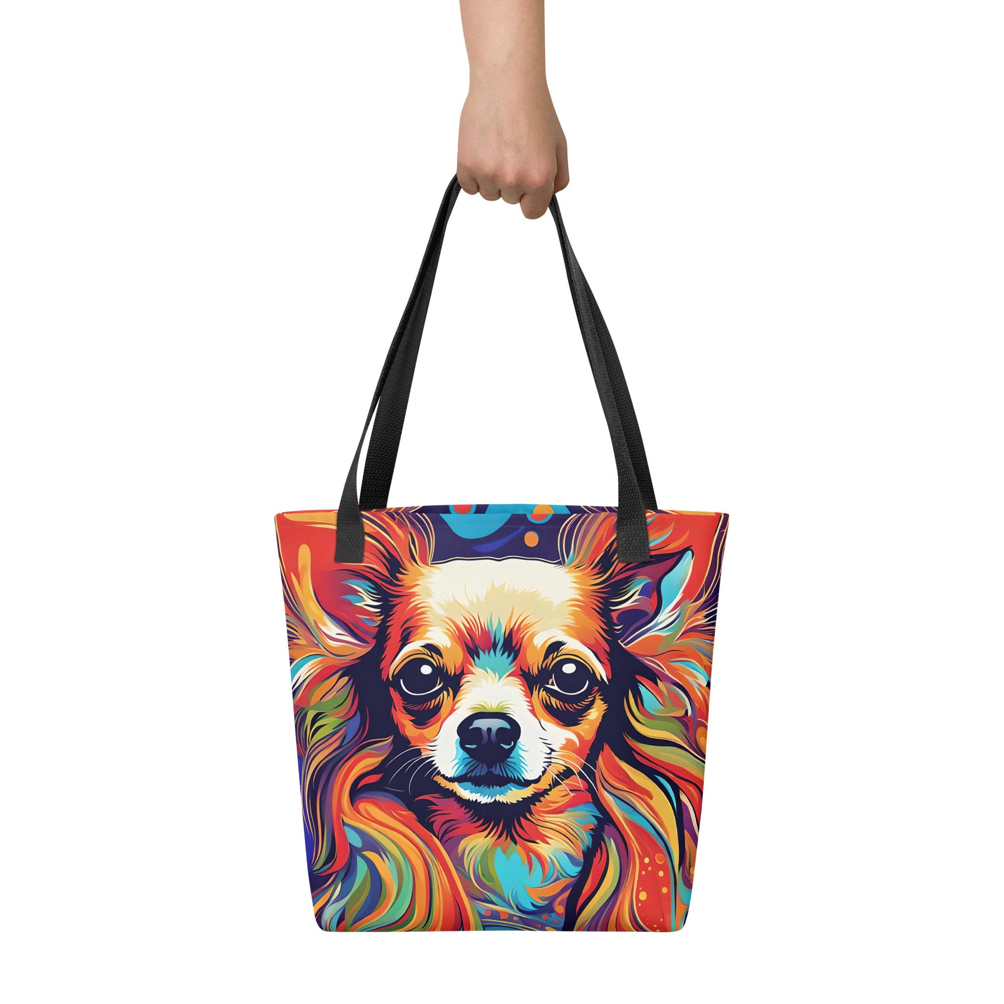 チワワアートトートバッグ | ロングヘアのチチ | 犬用ギフト チワワアートトートバッグ | ロングヘアのチチ | 犬用ギフト