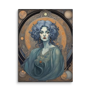 Madame Leota Canvas Print | Haunted Mansion | Painted Portrait | Disney Decor | Gothic | Art Nouveau Style | Victorian | Wall Art