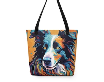 CafePress 'Bearded Collie #3' Canvas Tote Bag - Reusable Natural Canvas Shopping Bag With Dog Design