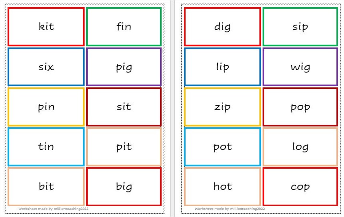 Sight Words Printable Worksheet for Kindergarten, Sight Words Colorful ...