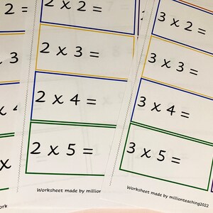 Multiplication flash cards worksheet, second grade, homeschooling, printable, worksheet printable, multiplication printable
