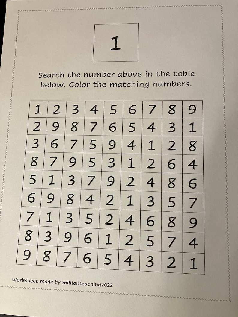 Math Worksheet, Printable, Kindergarten Math, Search Numbers, Numbers ...