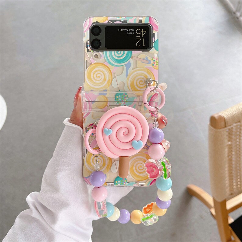 Cute Lollipop Samsung Z Flip Phone Casefashion Samsung Phone Etsy
