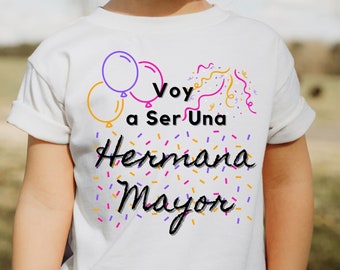 Hermana Mayor Big Sister Announcement Toddler Tee Spanish | Pregnancy Reveal 2024