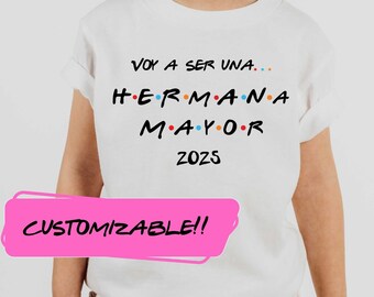 Voy A Ser Una Hermana Mayor | I'm going to be a big sister | Spanish Español Friends font, Kids, Toddler, Baby T-Shirt Franela 2024 2025