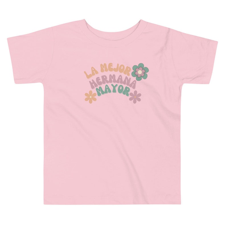 La Mejor Hermana Mayor hippie flower print | The Best Big Sister | Spanish Matching hermana sister t-shirt | camisa franela en español