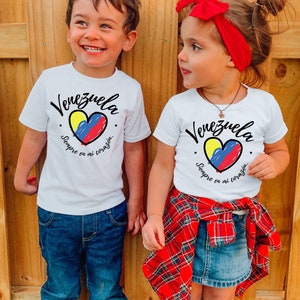 Venezuela Siempre en mi corazon | Venezuela Always in my Heart | Español camiseta | Spanish clothes | Baby, kids, and toddlers tee