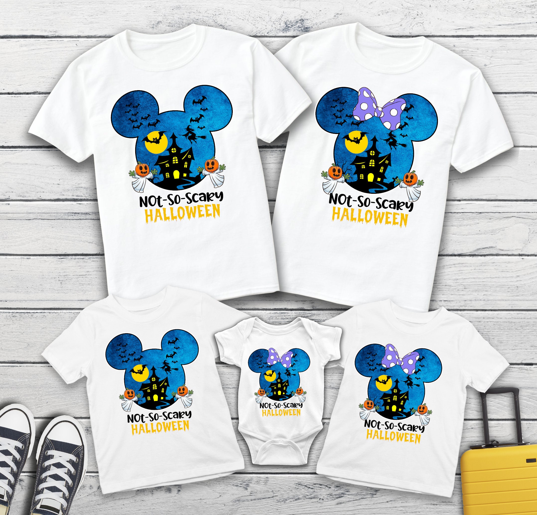 Discover Camiseta Disney Halloween Familia 2022 No Tan Aterrador para Hombre Mujer