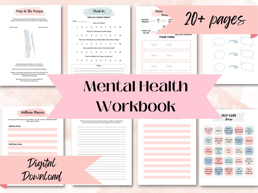 Mental Health Workbook Printable Self Care Digital Download Anxiety ...