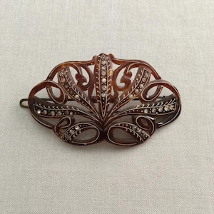 ANTIQUE CELLULOID BARETTE hair clip c. 1920