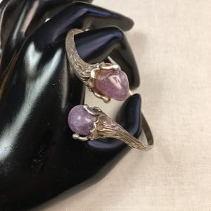 SILVER AND AMETHYST bangle bracelet c. 1980
