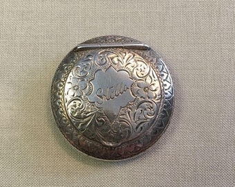 Antique silver miniature powder compact c.1917